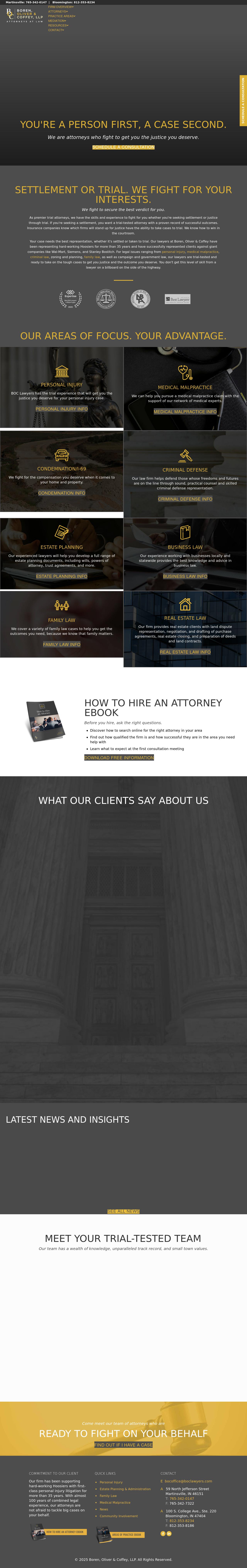 Boren, Oliver & Coffey, LLP - Martinsville IN Lawyers