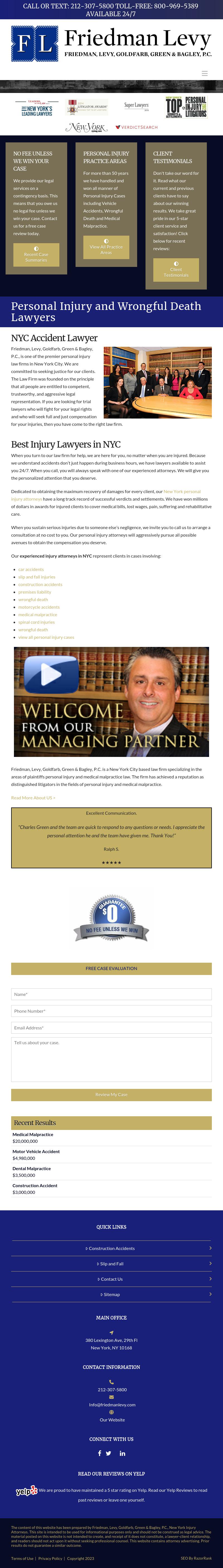 Friedman, Levy, Goldfarb & Green, P.C. - New York NY Lawyers